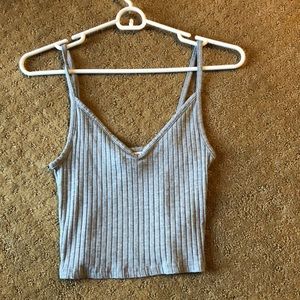 Grey ribbed tank top